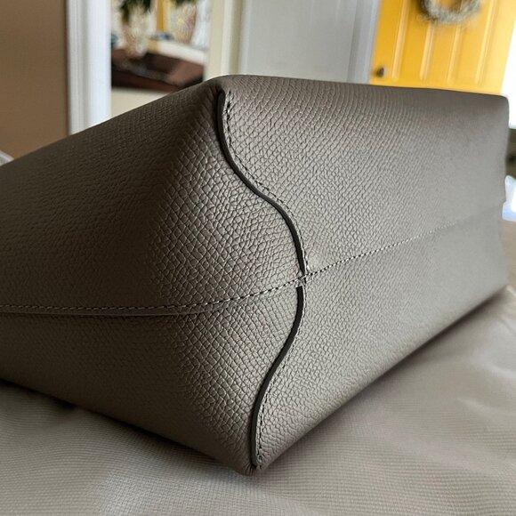 LONGCHAMP Medium Roseau Leather Top Handle Bag - Turtle Dove Grey - Authentic - Picture 6 of 17